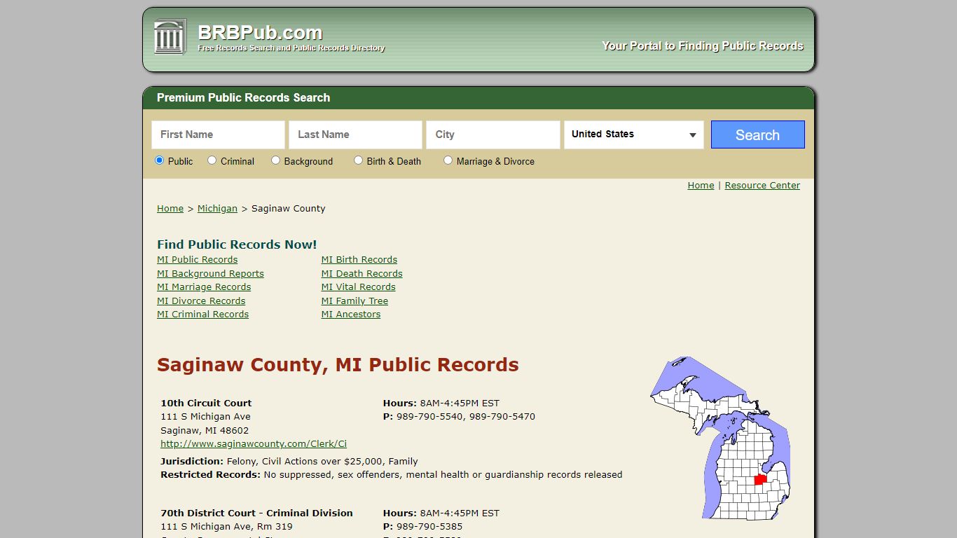 Saginaw County Public Records | Search Michigan Government Databases